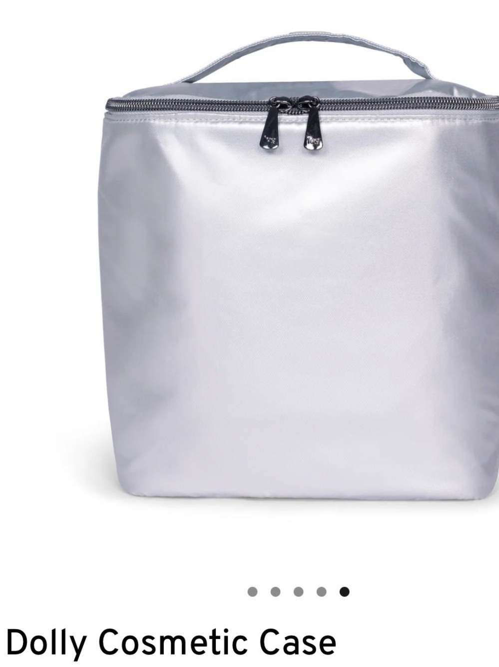 lug Dolly Cosmetic Case Metallic Silver